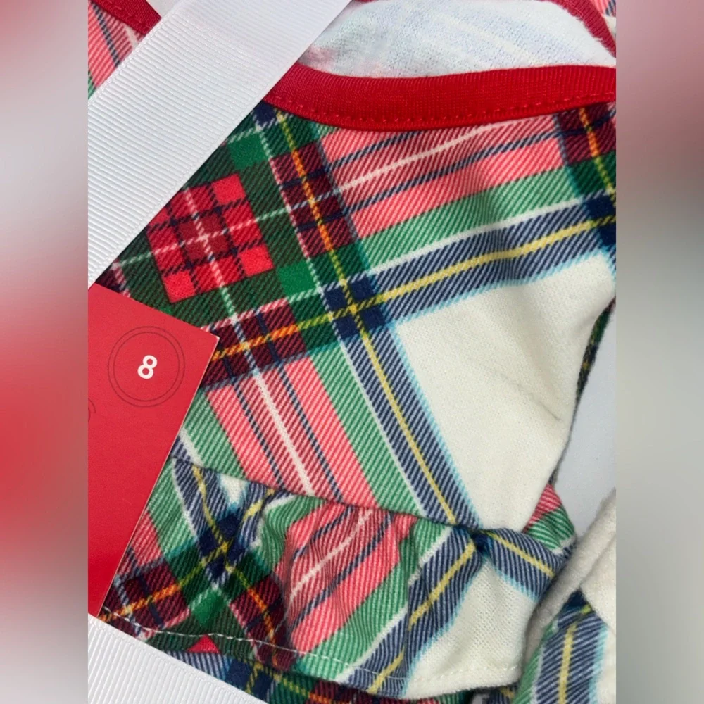 WONDERSHOP Girls Christmas Nightgown Lot Set Pajama Tartan Plaid Dress‎ NEW 8 10